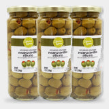 3 Jars Laura Lynn Stuffed Manzanilla Spanish Olives W/ Minced Pimento, 7 oz