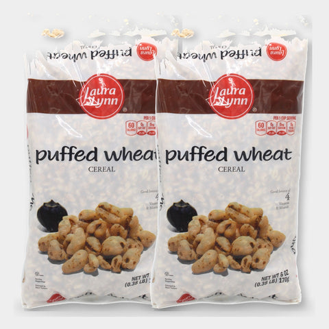 2 Boxes Laura Lynn Puffed Wheat Cereal, 6 oz