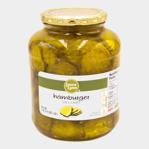 3 Jars Laura Lynn Hamburger Dill Chips, 46 oz