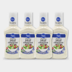 4 Bottles Laura Lynn Chunky Blue Cheese Dressing, 16 oz