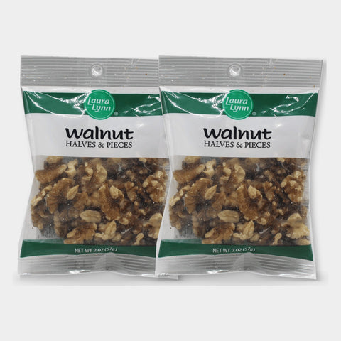 2 Bags Laura Lynn Baking Walnuts Halves & Pieces, 2 oz