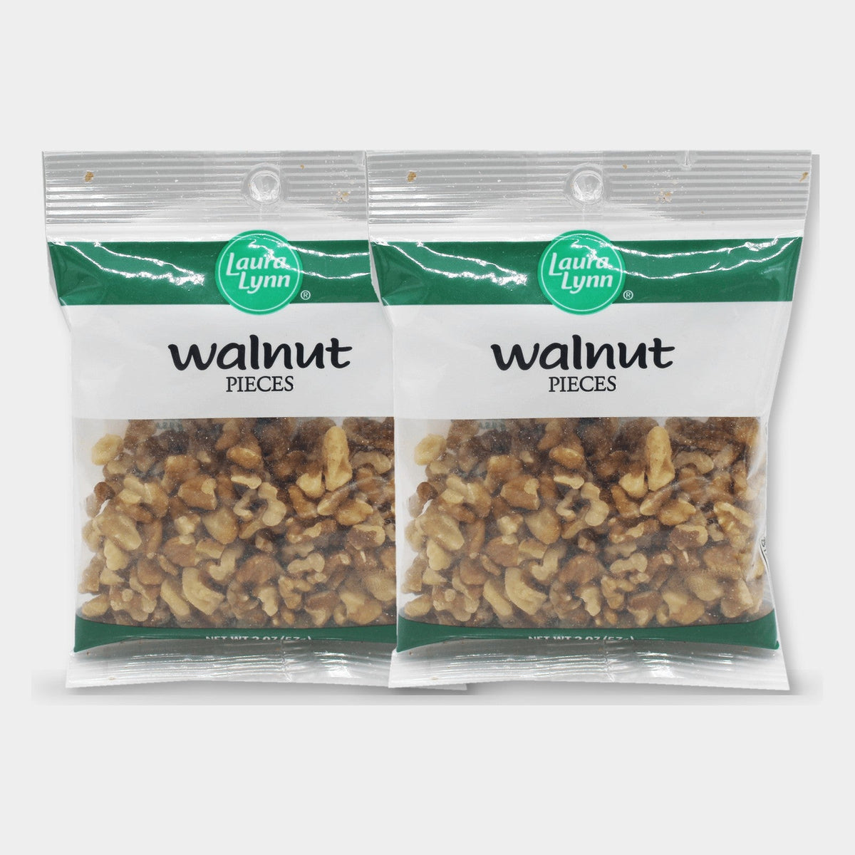 2 Bags Laura Lynn Walnut Pieces, 2 oz