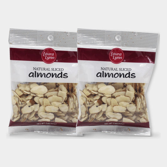 2 Bags Laura Lynn Baking Almonds Natural Sliced, 2 oz