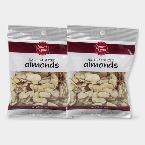 2 Bags Laura Lynn Baking Almonds Natural Sliced, 2 oz