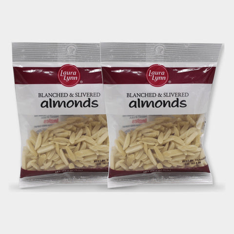 2 Bags Laura Lynn Baking Almonds Blanched Slivered, 2 oz
