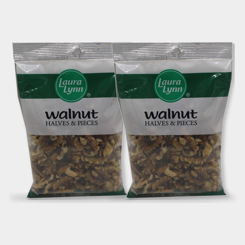2 Bags Laura Lynn Baking Walnut Halves & Pieces, 6 oz