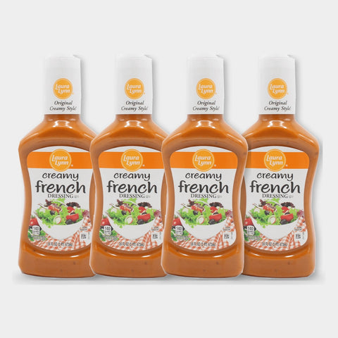 4 Bottles Laura Lynn Salad Dressing Creamy French, 16 oz