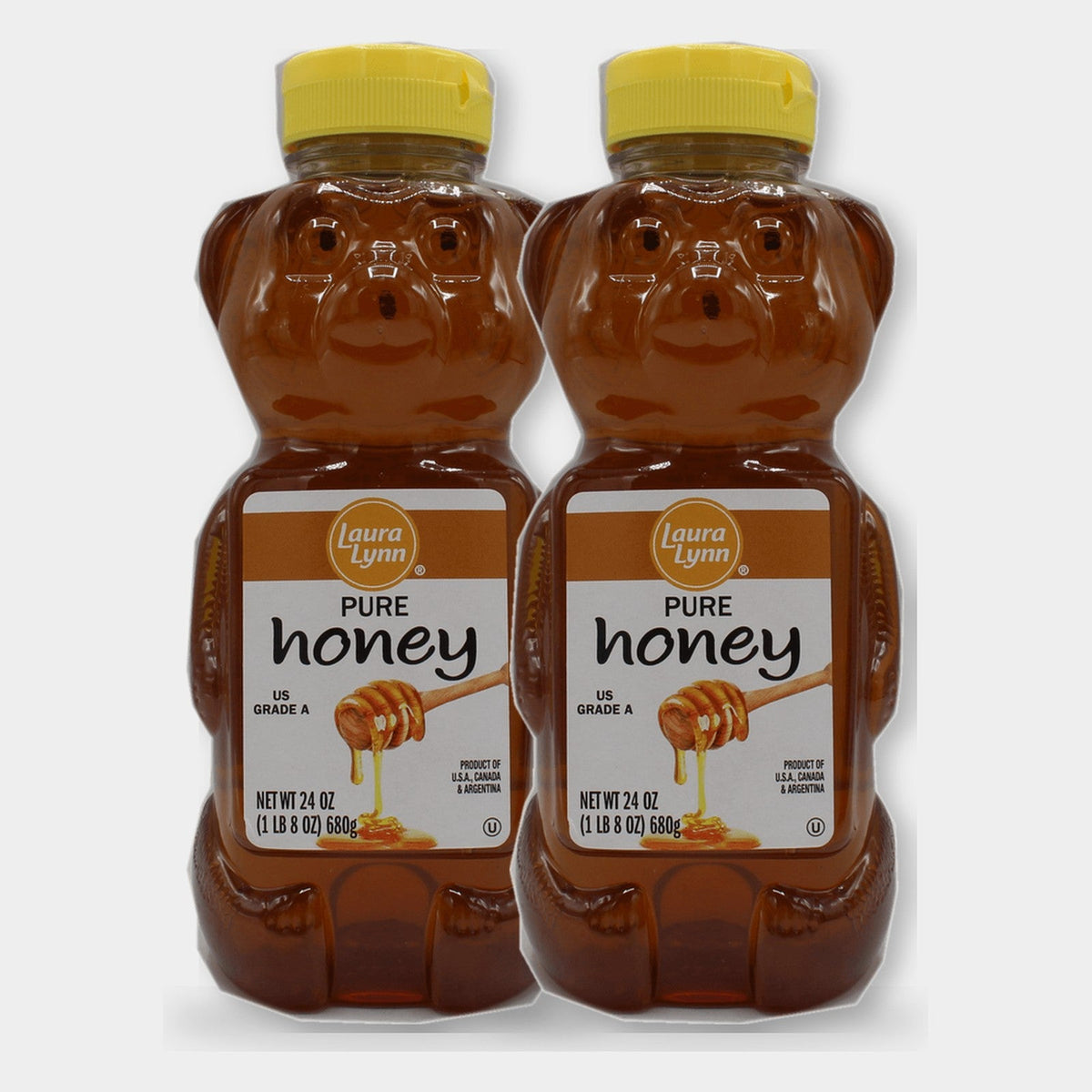 2 Bottles Laura Lynn Honey Bear, 24 oz