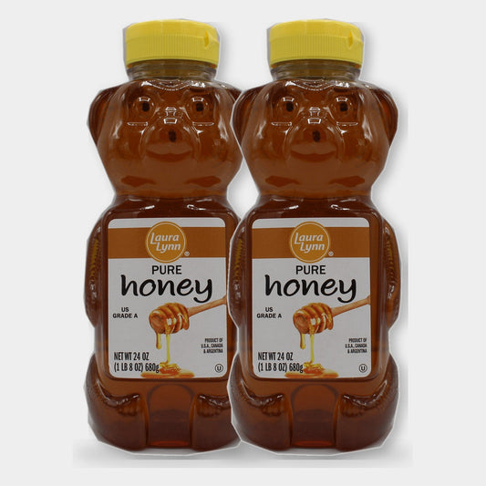 2 Bottles Laura Lynn Honey Bear, 24 oz