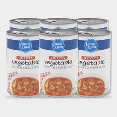 6 Cans Laura Lynn Hearty Vegetable Soup, 18.8 oz