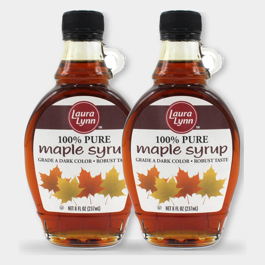 2 Bottles Laura Lynn 100% Pure Maple Syrup, 8 oz