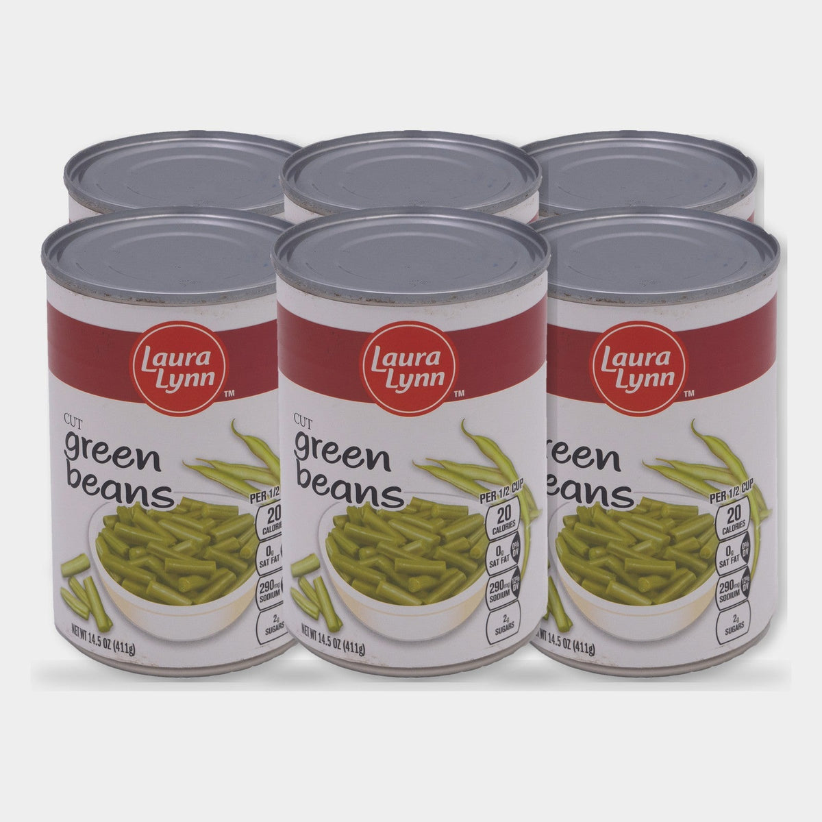6 Cans Laura Lynn Cut Green Beans, 14.5 oz