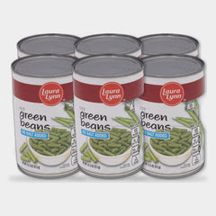 6 Cans Laura Lynn No Salt Cut Green Beans, 14.5 oz