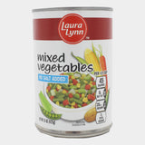 6 Cans Laura Lynn No Salt Mixed Vegetables, 15 oz