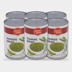 6 Cans Laura Lynn Sweet Peas, 15 oz