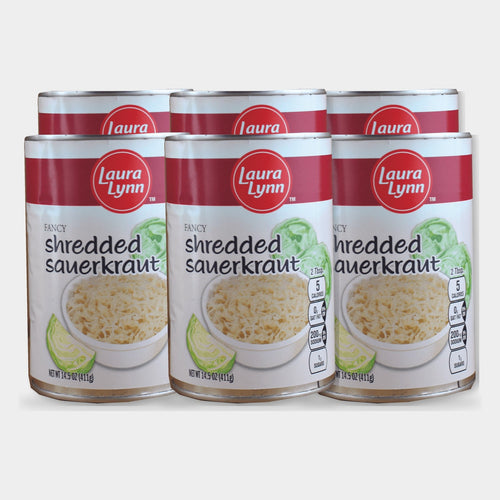 6 Cans Laura Lynn Shredded Sauerkraut, 14.5 oz