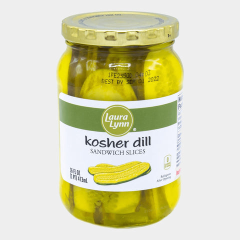 3 Jars Laura Lynn Kosher Dill Sandwich Slices, 16 oz