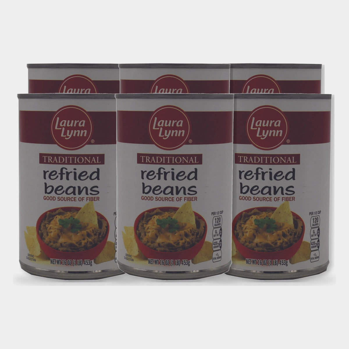 6 Cans Laura Lynn Refried Beans, 16 oz