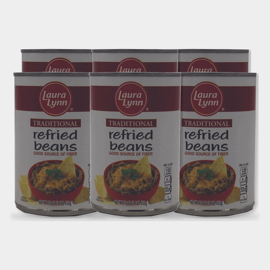 6 Cans Laura Lynn Refried Beans, 16 oz