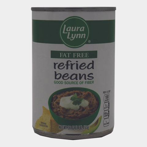 6 Cans Laura Lynn Fat Free Refried Beans, 16 oz