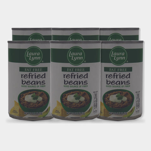 6 Cans Laura Lynn Fat Free Refried Beans, 16 oz