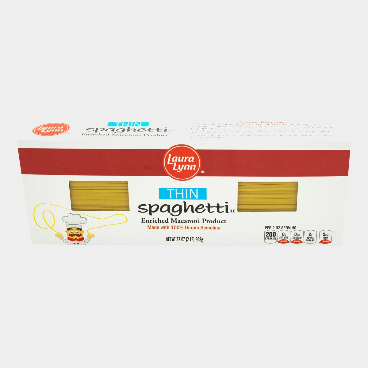 4 Bags Laura Lynn Thin Spaghetti Pasta, 32 oz
