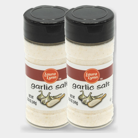2 Jars Laura Lynn Garlic Salt, 5.25 oz