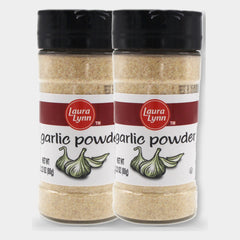 2 Jars Laura Lynn Garlic Powder, 3.12 oz