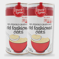 2 Canisters Laura Lynn Old Fashioned Oats, 18 oz