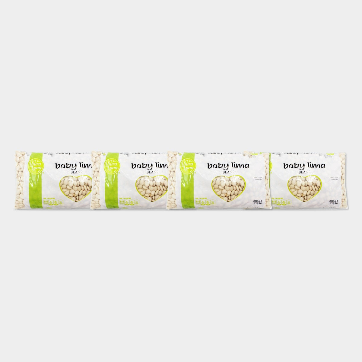 4 Bags Laura Lynn Dry Baby Lima Beans, 2 lb