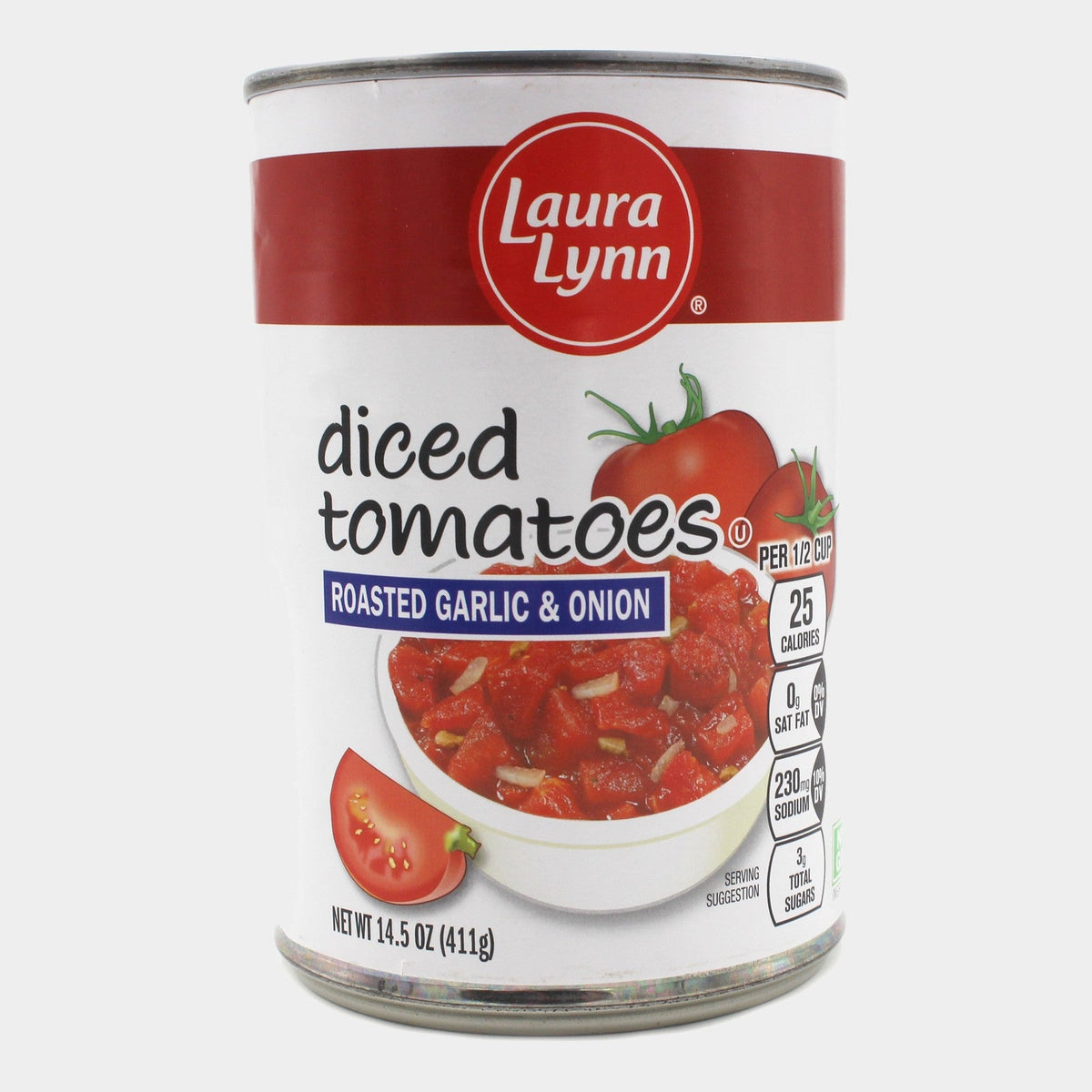6 Cans Laura Lynn Diced Tomatoes with Garlic & Onion, 14.5 oz
