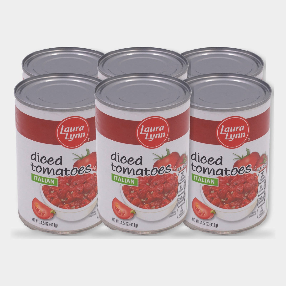 6 Cans Laura Lynn Italian Diced Tomatoes, 14.5 oz