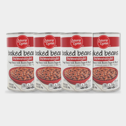 4 Cans Laura Lynn Baked Beans Homestyle, 28 oz