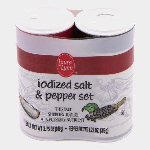 2 Jars Laura Lynn Salt & Pepper Shakers, 5 oz