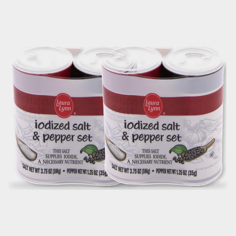 2 Jars Laura Lynn Salt & Pepper Shakers, 5 oz