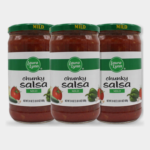 3 Jars Laura Lynn Chunky Salsa Mild, 24 oz