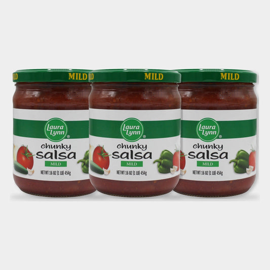 3 Jars Laura Lynn Square Jar Mild Salsa, 16 oz