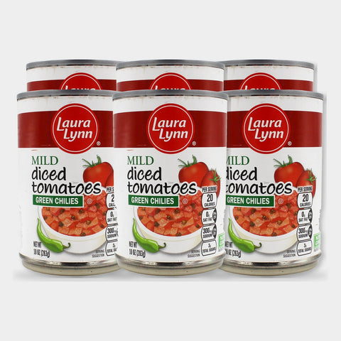 6 Cans Laura Lynn Mild Diced Tomatoes & Chilies, 10 oz