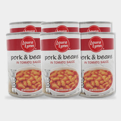 6 Cans Laura Lynn Pork & Beans, 15 oz