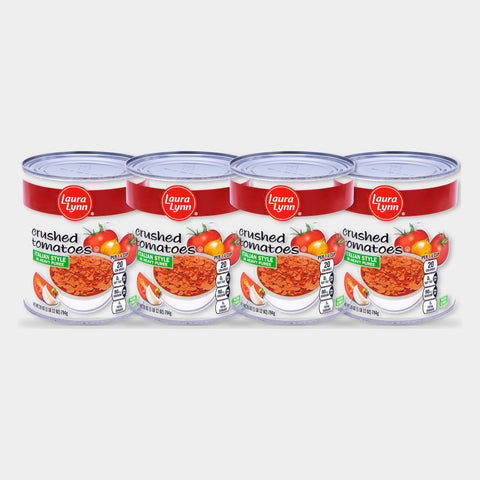 4 Cans Laura Lynn Italian Style Crushed Tomatoes, 28 oz