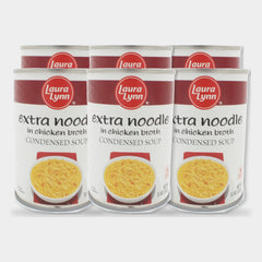 6 Cans Laura Lynn Extra Noodle Soup Condensed, 11 oz