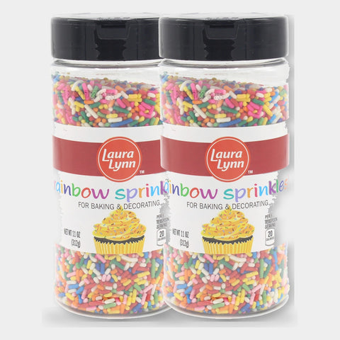 2 Packs Laura Lynn Rainbow Sprinkles, 11 oz
