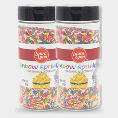 2 Packs Laura Lynn Rainbow Sprinkles, 11 oz