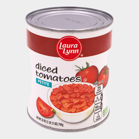 4 Cans Laura Lynn Petite Diced Tomatoes, 28 oz