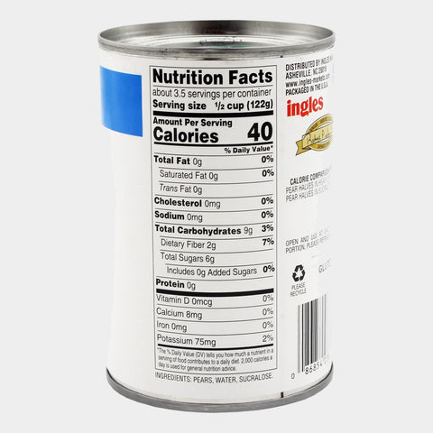 4 Cans Laura Lynn No Sugar Added Pear Halves (Splenda), 14.5 oz