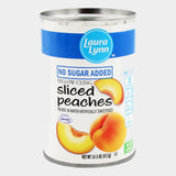 4 Cans Laura Lynn No Sugar Sliced Peaches, 14.5 oz