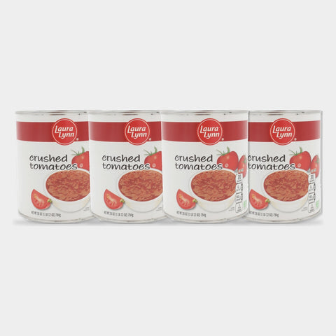 4 Cans Laura Lynn Fresh Pack Crushed Tomatoes, 28 oz