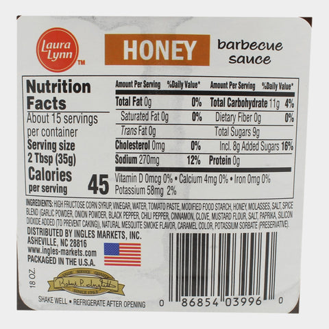 3 Bottles Laura Lynn Honey Bbq Sauce, 18 oz
