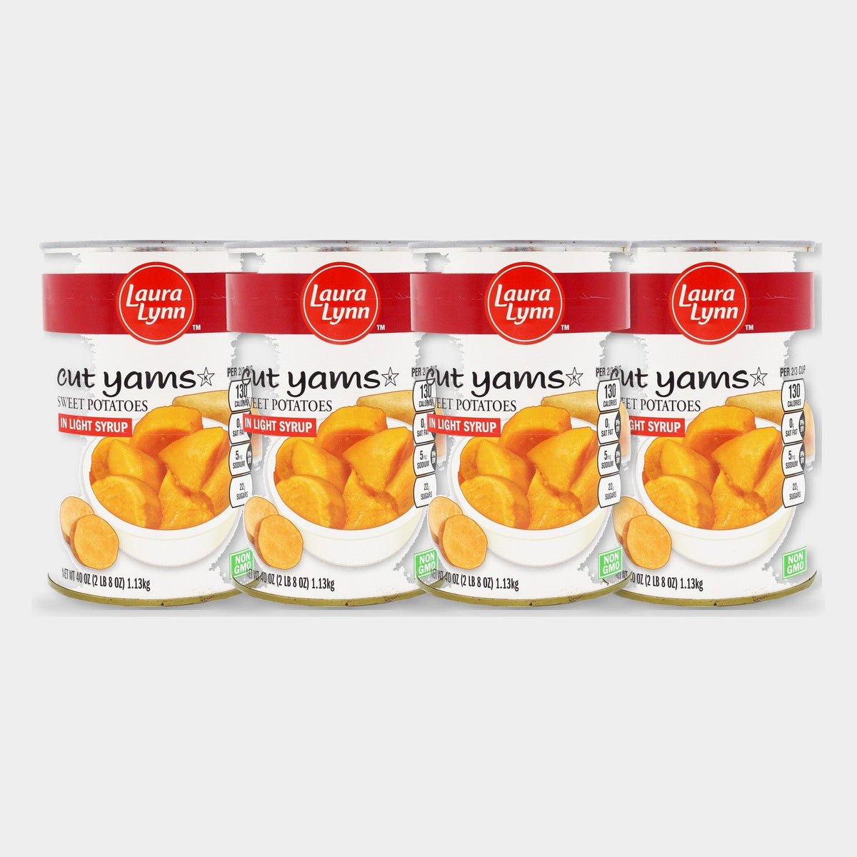 4 Cans Laura Lynn Cut Yams, 40 oz