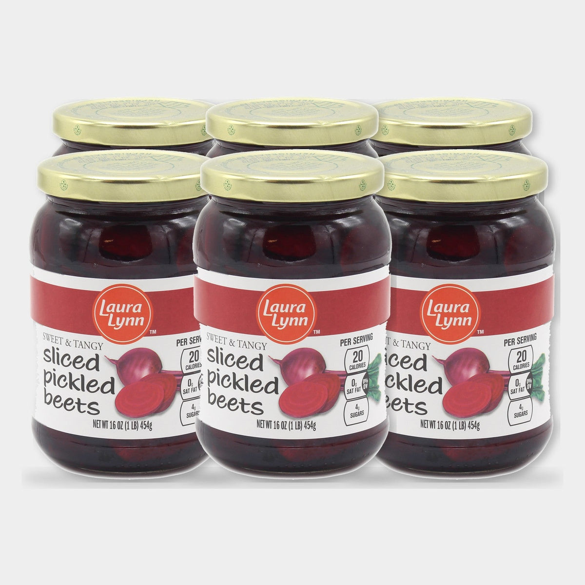 6 Cans Laura Lynn Pickled Sliced Beets, 16 oz